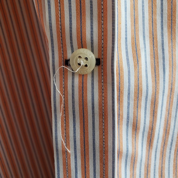 Banana Republic Orange Striped Shirt Men's Sz M - Picture 5 of 8